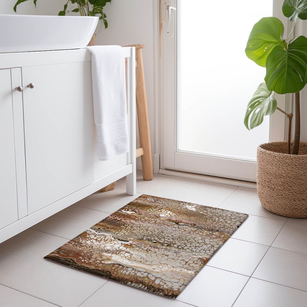 Premium Machine Washable Mayfield  Riverbed 1'8" x 2'6" Rug. Picture 5