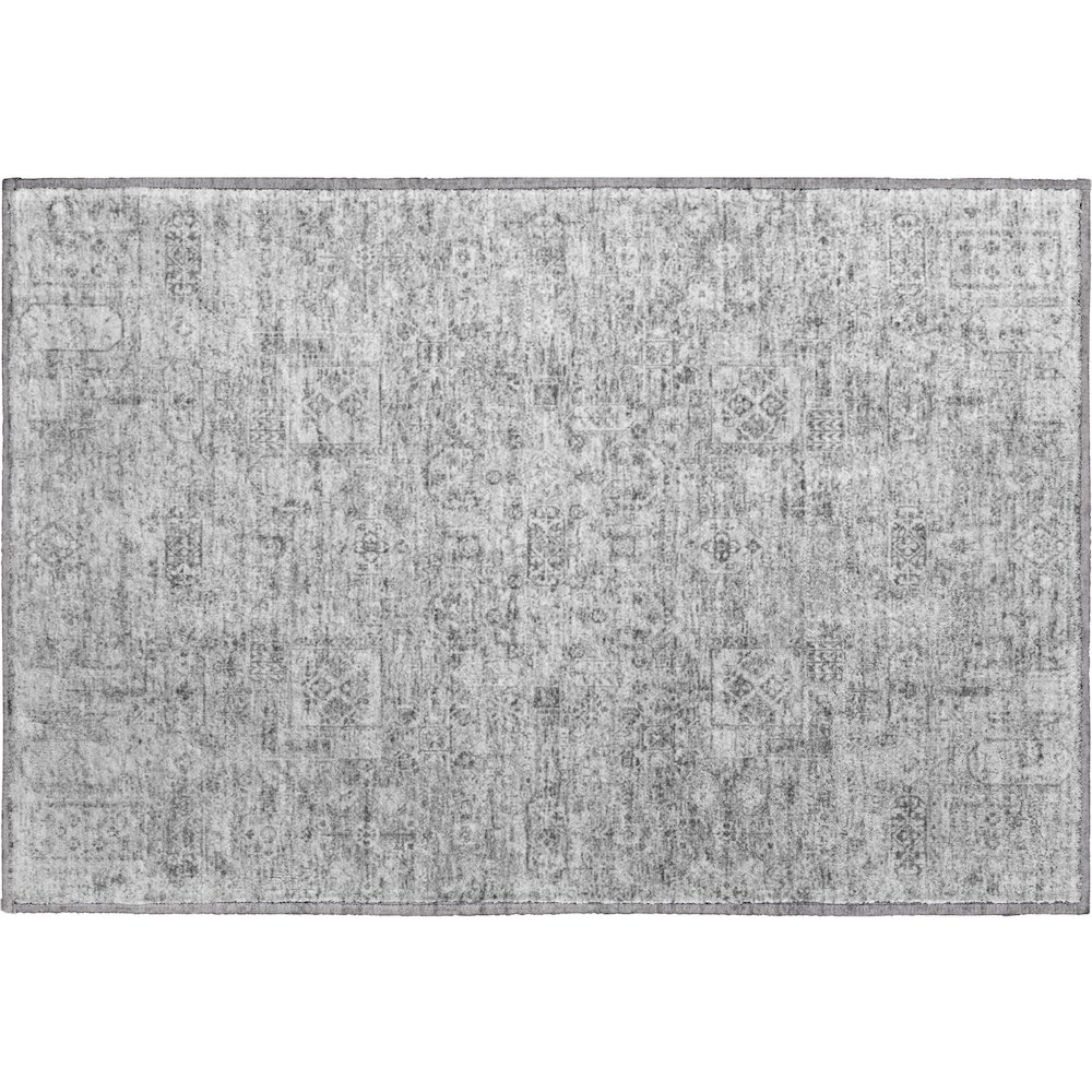 Premium Machine Washable Mayfield  Gray 1'8" x 2'6" Rug. Picture 1