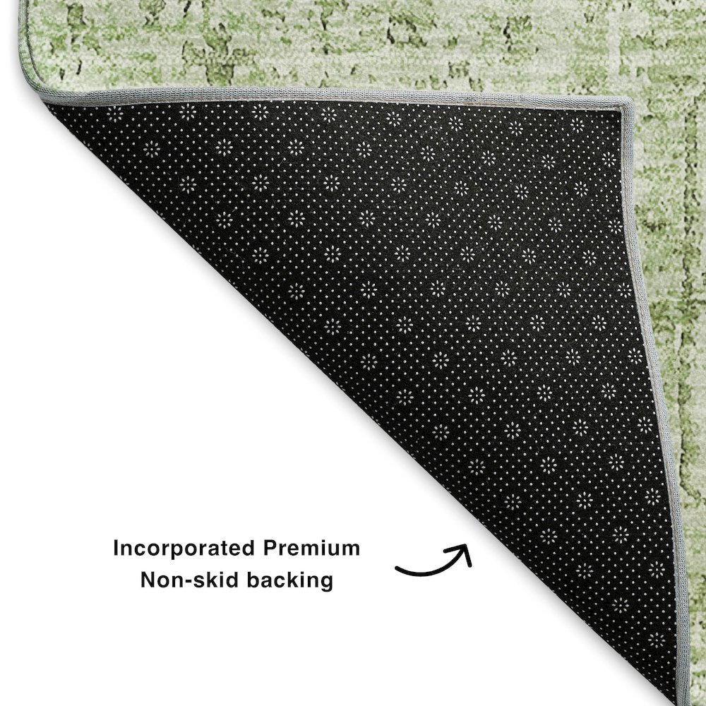 Premium Machine Washable Mayfield  Green 1'8" x 2'6" Rug. Picture 2