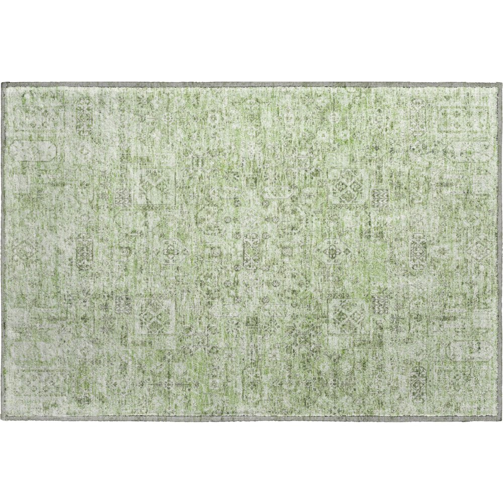 Premium Machine Washable Mayfield  Green 1'8" x 2'6" Rug. Picture 1
