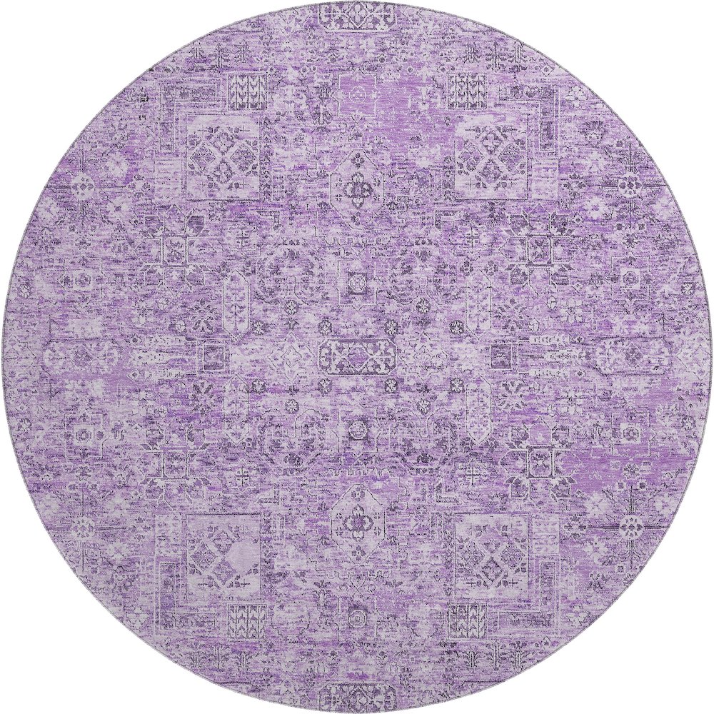 Premium Machine Washable Mayfield  Lilac 8' x 8' Round Rug. Picture 1