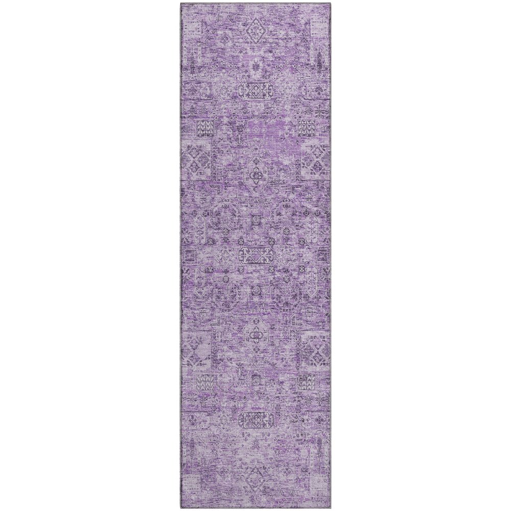 Premium Machine Washable Mayfield  Lilac 2'3" x 7'6" Runner Rug. Picture 1