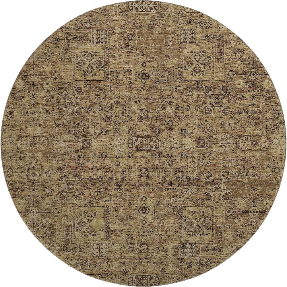 Premium Machine Washable Mayfield  Mocha 8' x 8' Round Rug. Picture 1