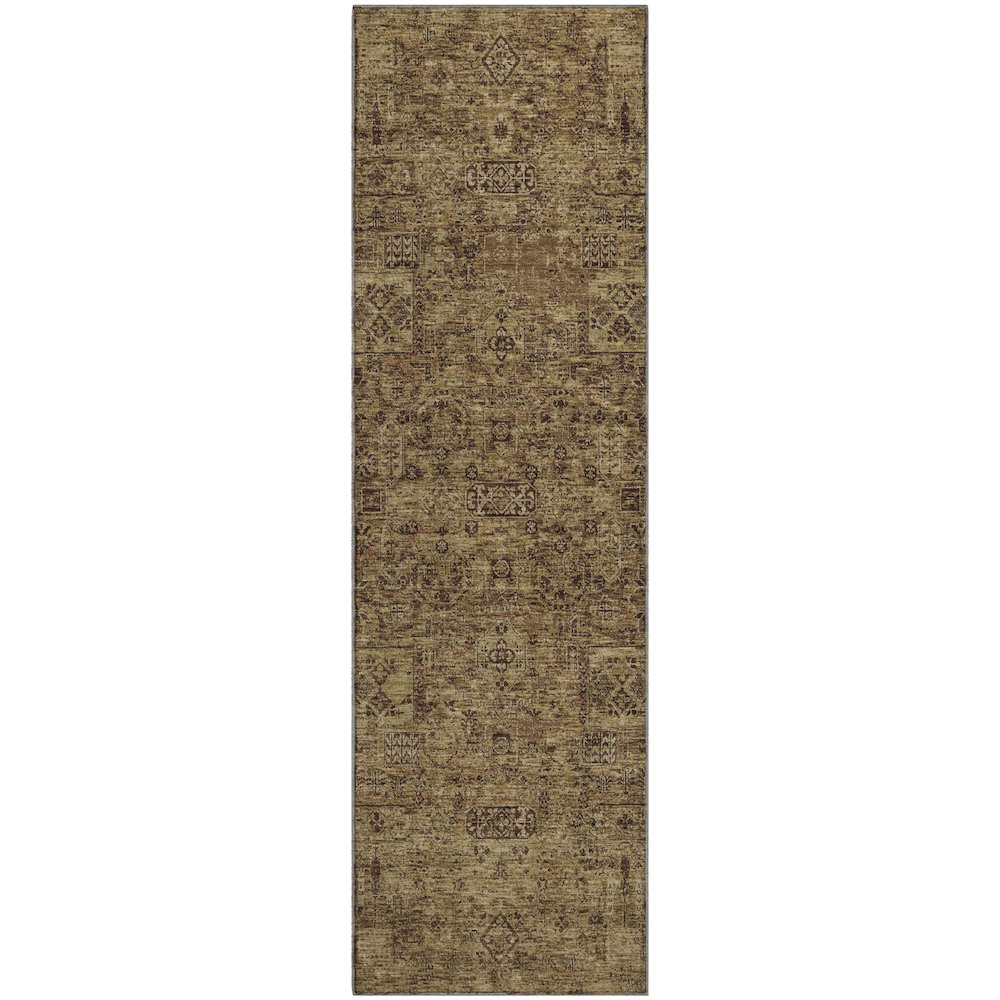 Premium Machine Washable Mayfield  Mocha 2'3" x 7'6" Runner Rug. Picture 1