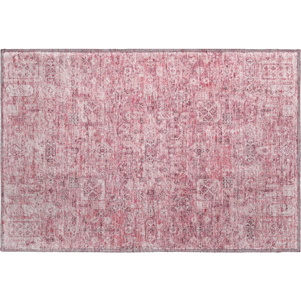Premium Machine Washable Mayfield  Pink 1'8" x 2'6" Rug. Picture 1