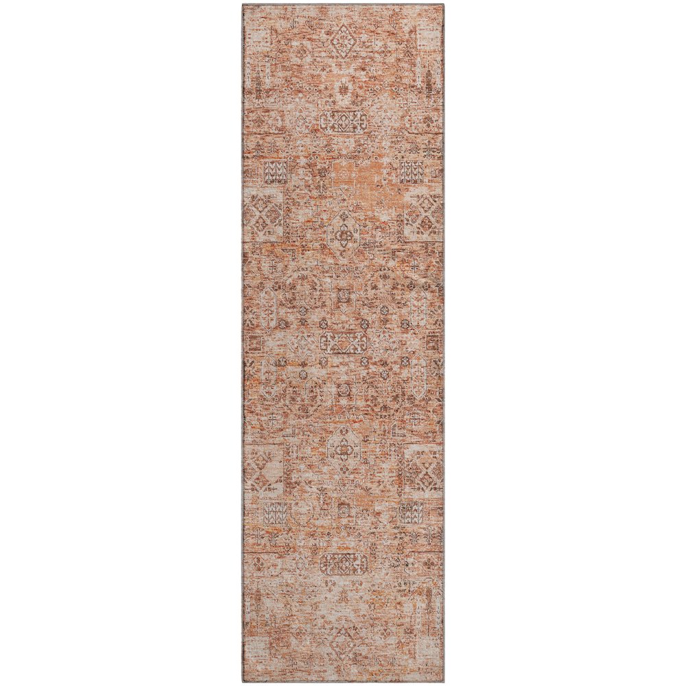 Premium Machine Washable Mayfield  Salmon 2'3" x 7'6" Runner Rug. Picture 1