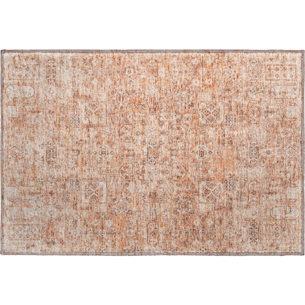 Premium Machine Washable Mayfield  Salmon 1'8" x 2'6" Rug. Picture 1