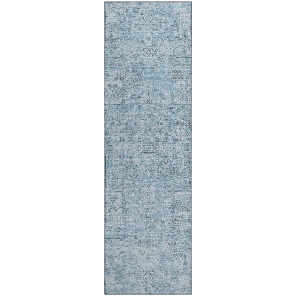Premium Machine Washable Mayfield  Sky 2'3" x 7'6" Runner Rug. Picture 1