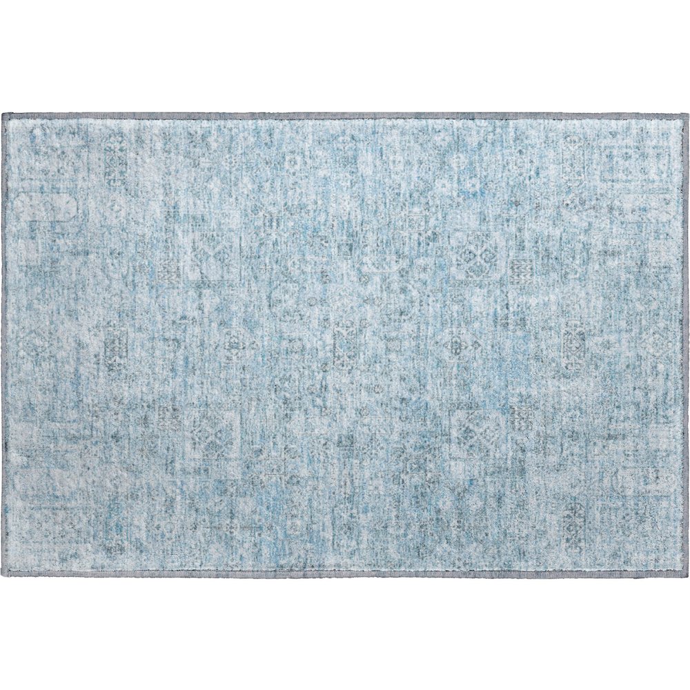 Premium Machine Washable Mayfield  Sky 1'8" x 2'6" Rug. Picture 1