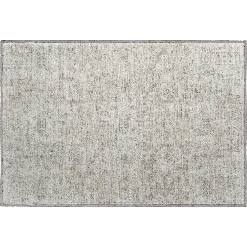 Premium Machine Washable Mayfield  Taupe 1'8" x 2'6" Rug. Picture 1
