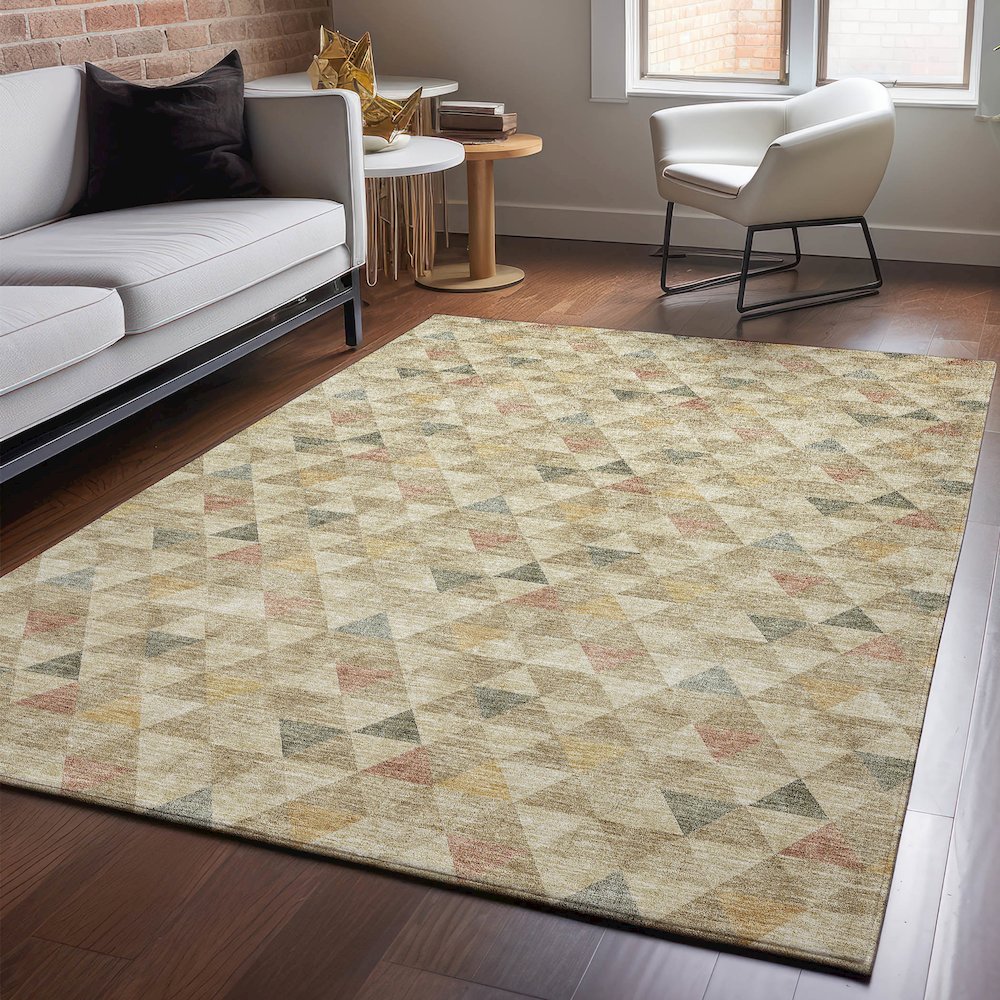 Premium Machine Washable Mayfield  Beige 2'6" x 3'10" Rug. Picture 5