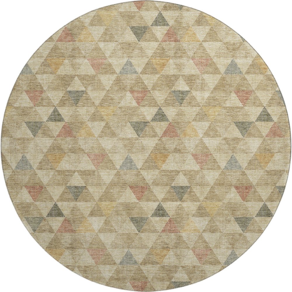 Premium Machine Washable Mayfield  Beige 8' x 8' Round Rug. Picture 1
