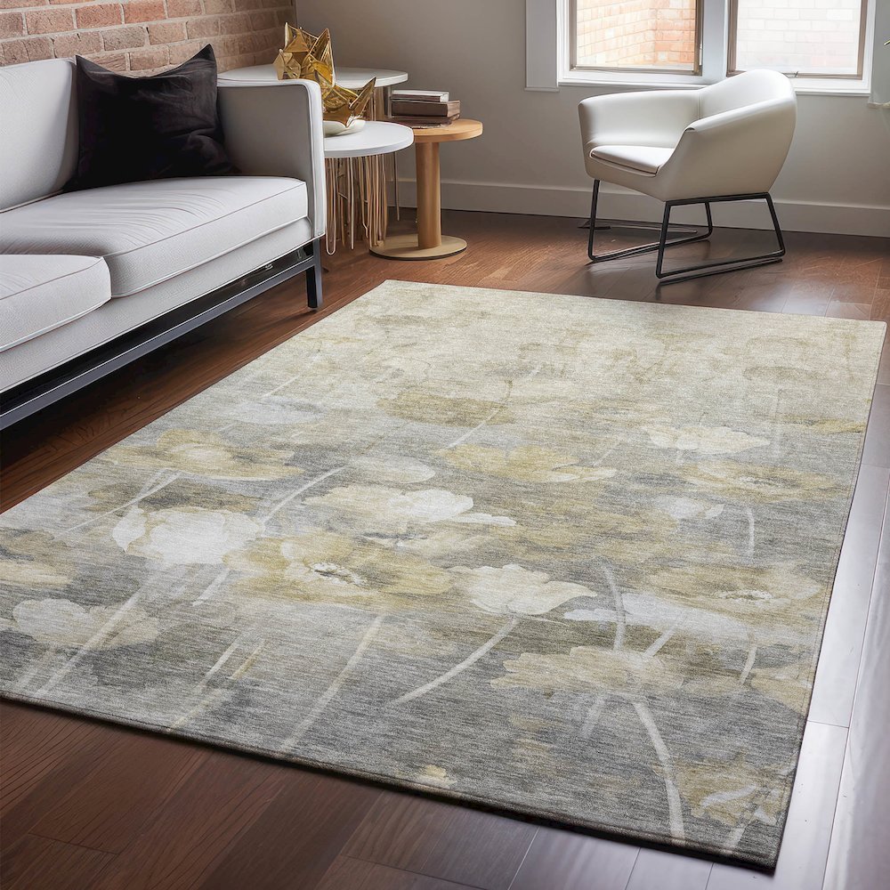 Premium Machine Washable Mayfield  Beige 2'6" x 3'10" Rug. Picture 5