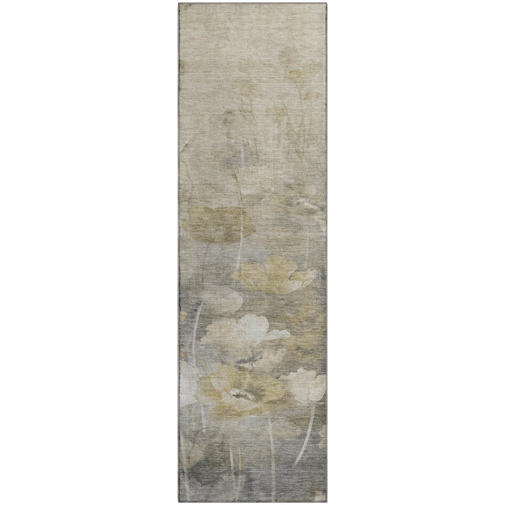 Premium Machine Washable Mayfield  Beige 2'3" x 7'6" Runner Rug. Picture 1