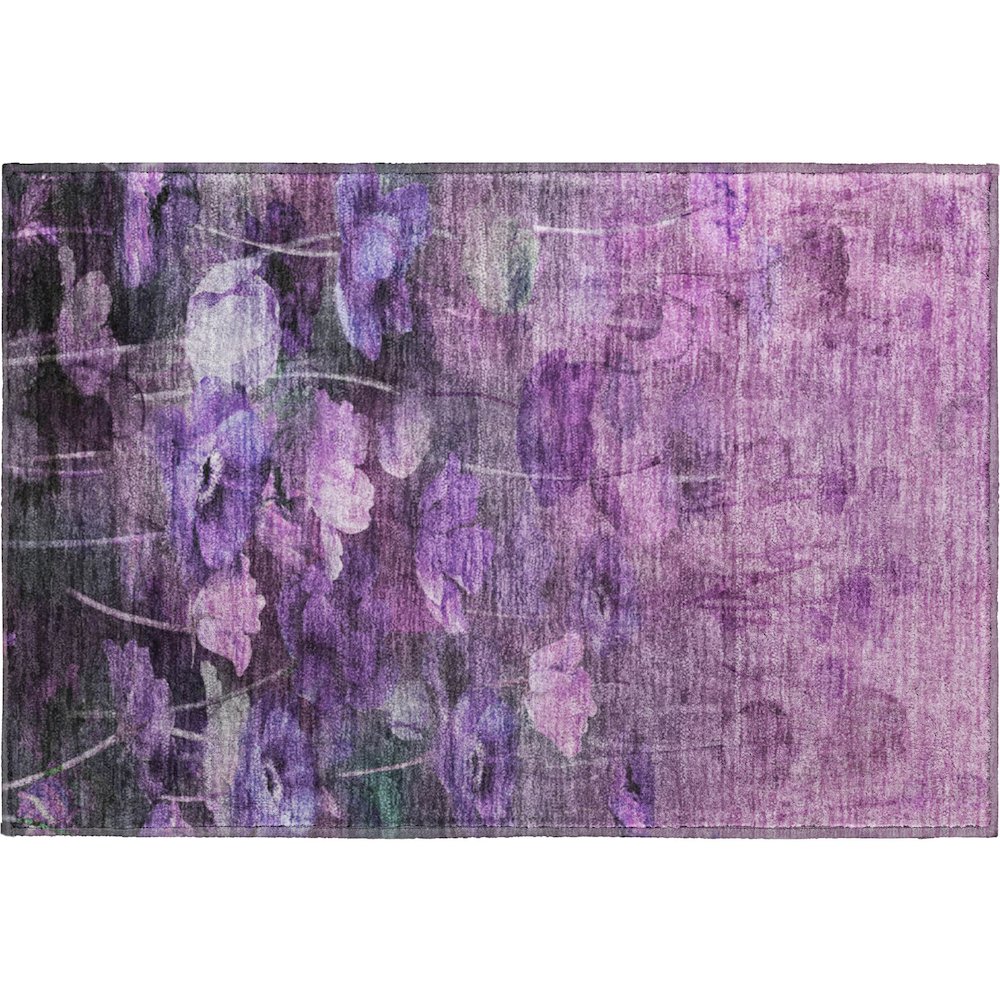 Premium Machine Washable Mayfield  Purple 1'8" x 2'6" Rug. Picture 1