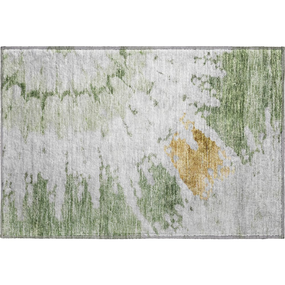 Premium Machine Washable Mayfield  Aloe 1'8" x 2'6" Rug. Picture 1