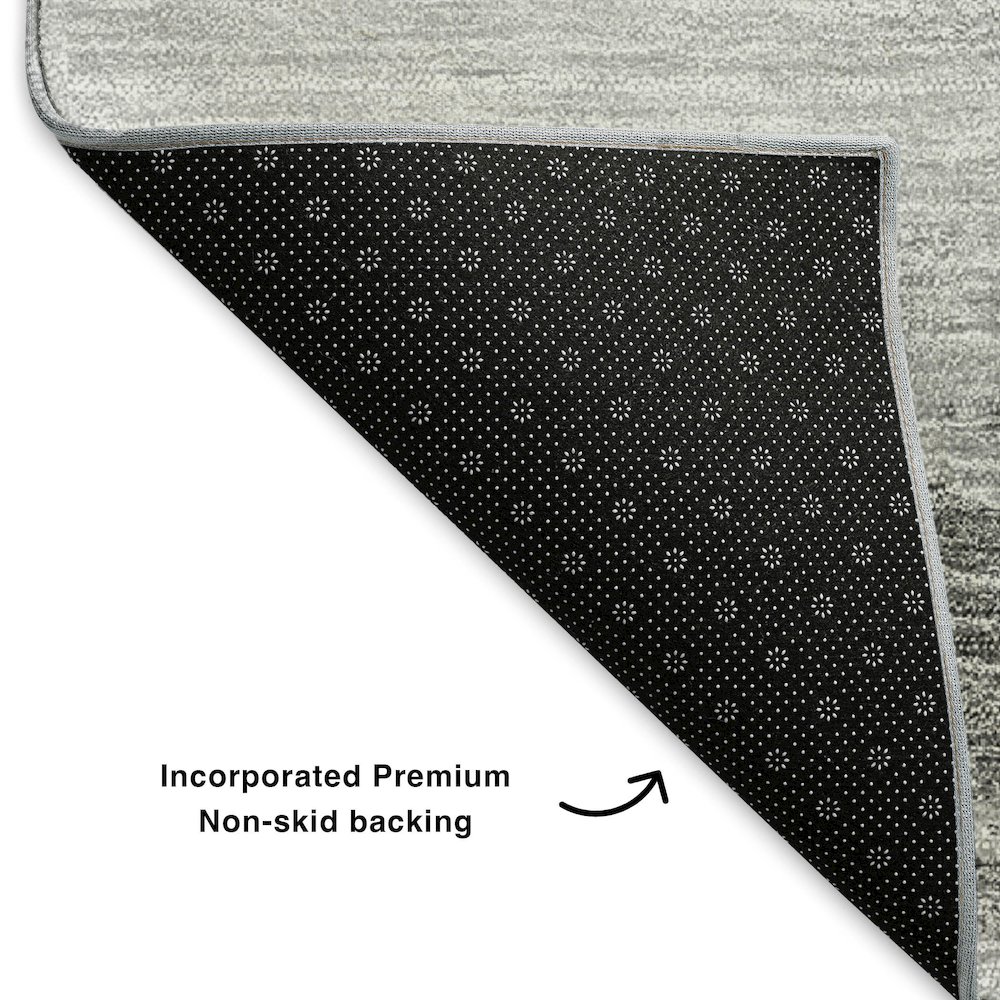 Premium Machine Washable Mayfield  Gray 1'8" x 2'6" Rug. Picture 2