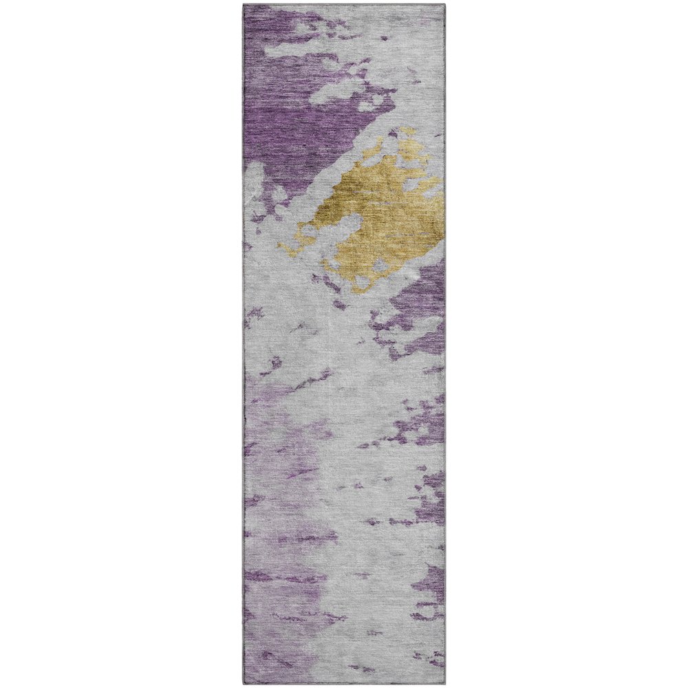 Premium Machine Washable Mayfield  Purple 2'3" x 7'6" Runner Rug. Picture 1