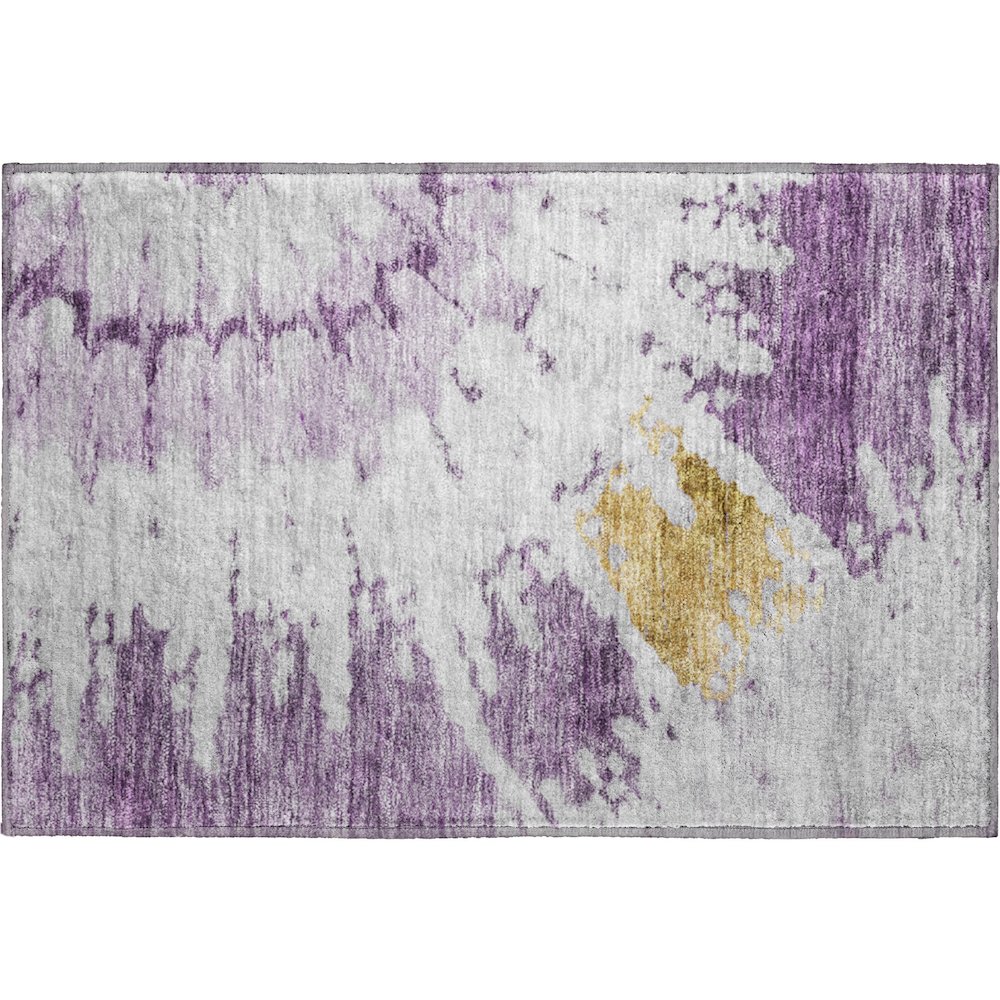 Premium Machine Washable Mayfield  Purple 1'8" x 2'6" Rug. Picture 1