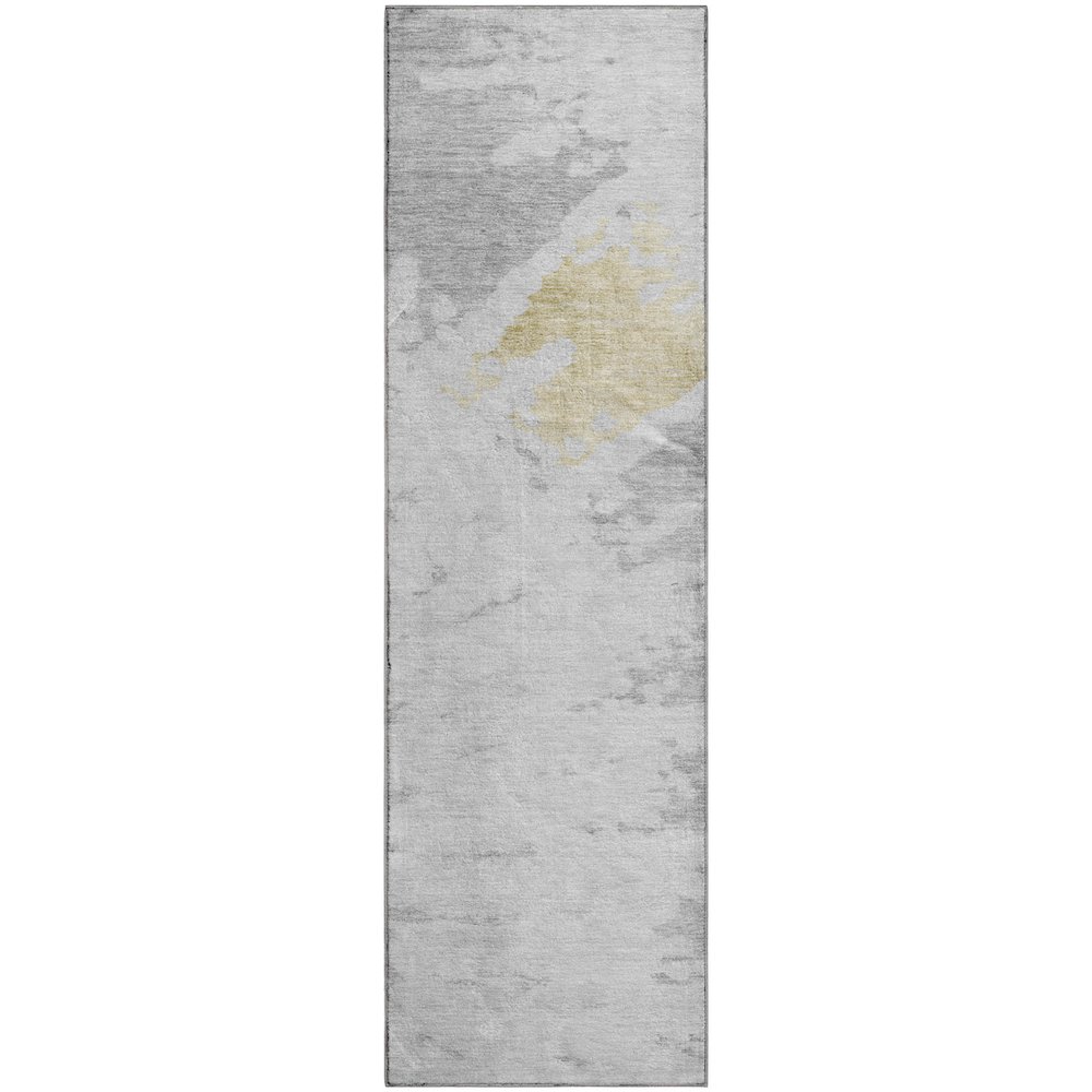 Premium Machine Washable Mayfield  Silver 2'3" x 7'6" Runner Rug. Picture 1