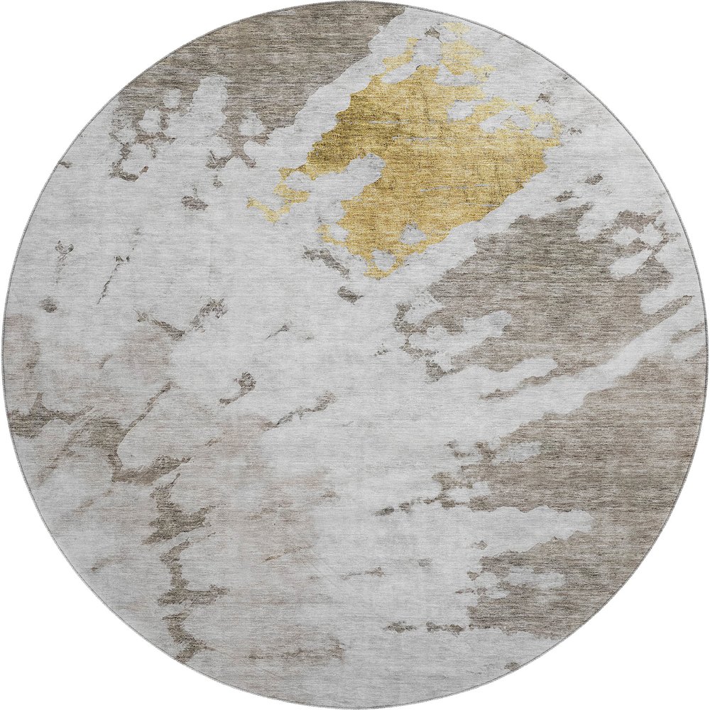 Premium Machine Washable Mayfield  Taupe 8' x 8' Round Rug. Picture 1