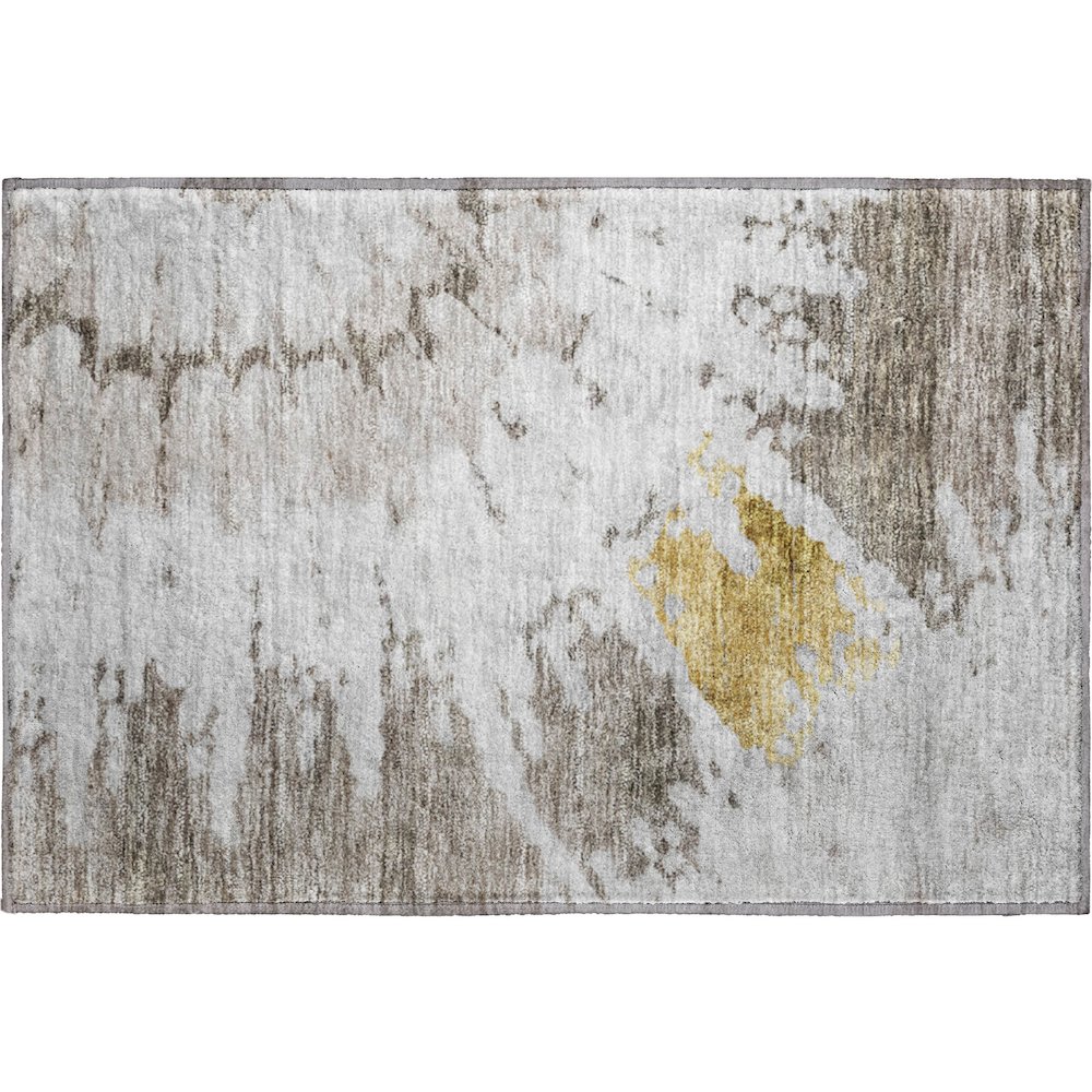 Premium Machine Washable Mayfield  Taupe 1'8" x 2'6" Rug. Picture 1