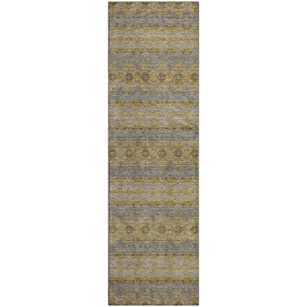 Premium Machine Washable Mayfield  Gold 2'3" x 7'6" Runner Rug. Picture 1