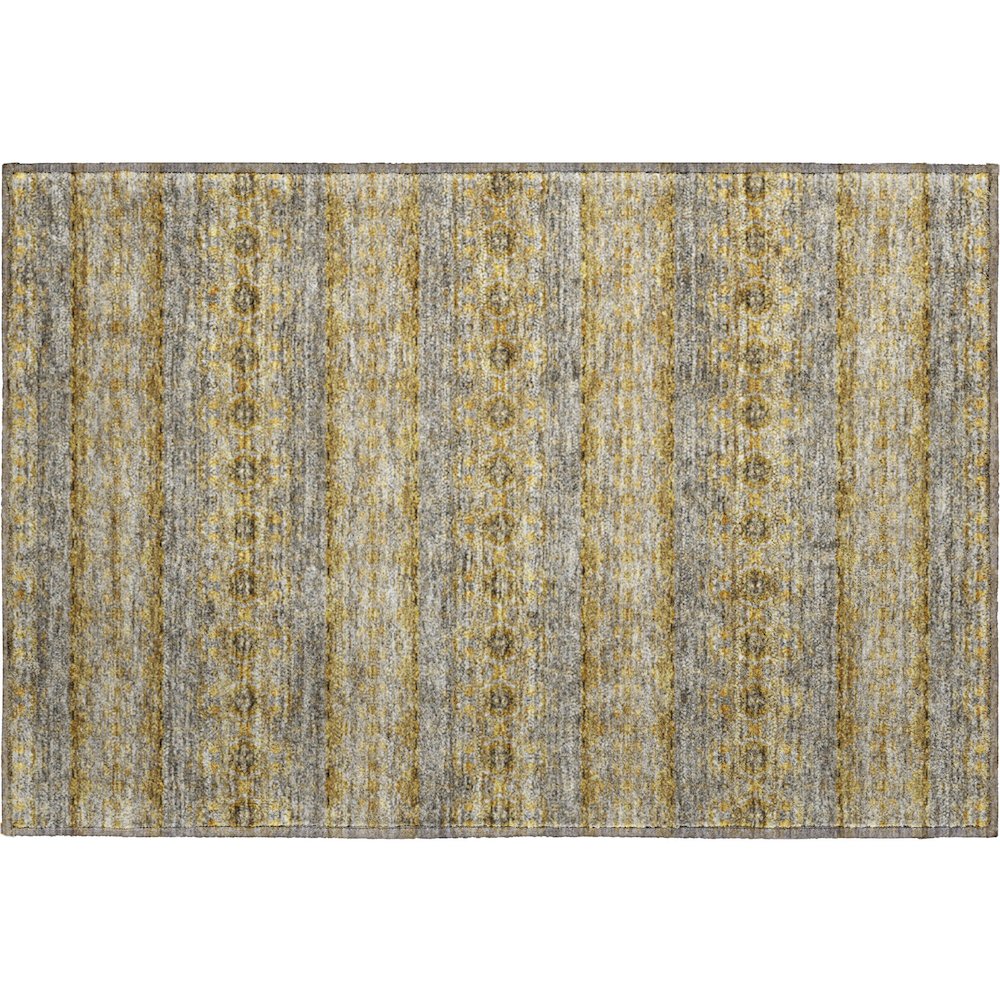 Premium Machine Washable Mayfield  Gold 1'8" x 2'6" Rug. Picture 1