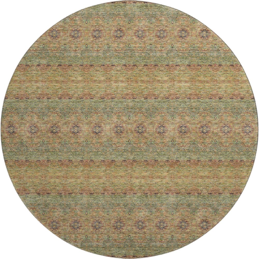 Premium Machine Washable Mayfield  Green 8' x 8' Round Rug. Picture 1