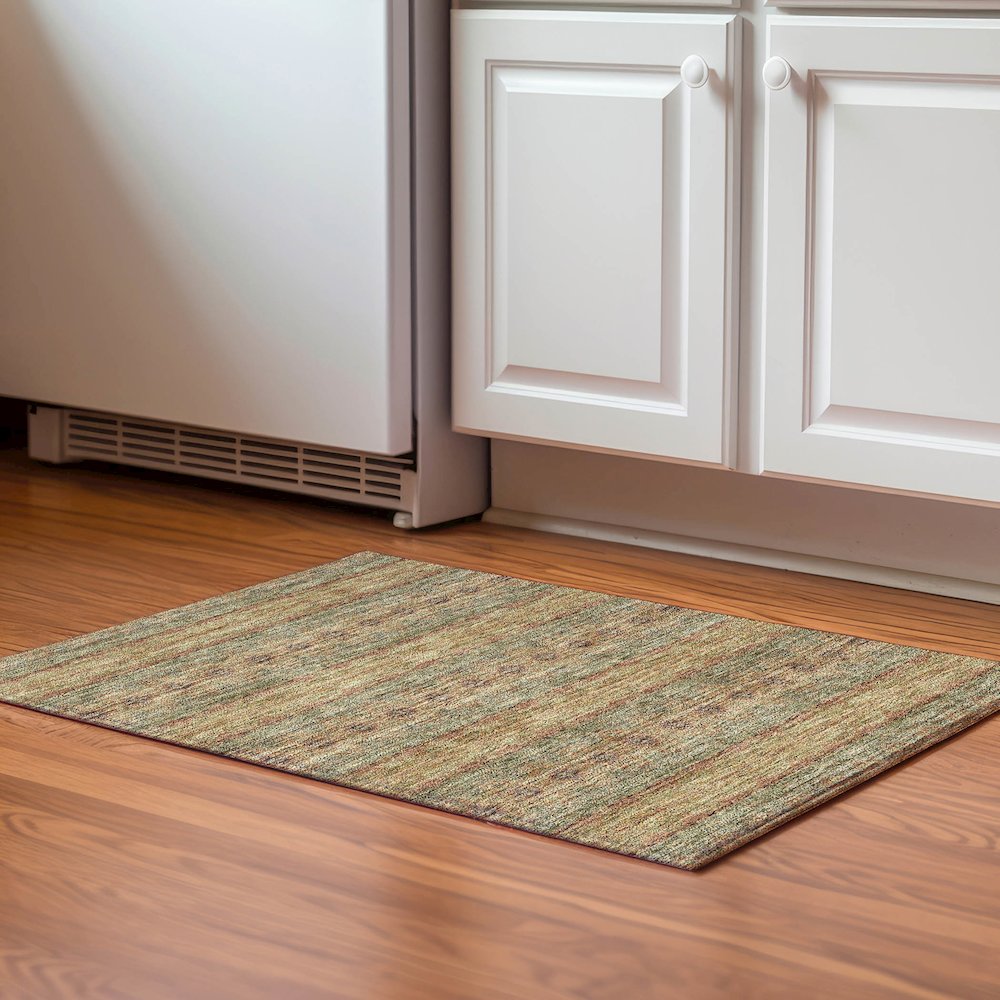 Premium Machine Washable Mayfield  Green 1'8" x 2'6" Rug. Picture 5