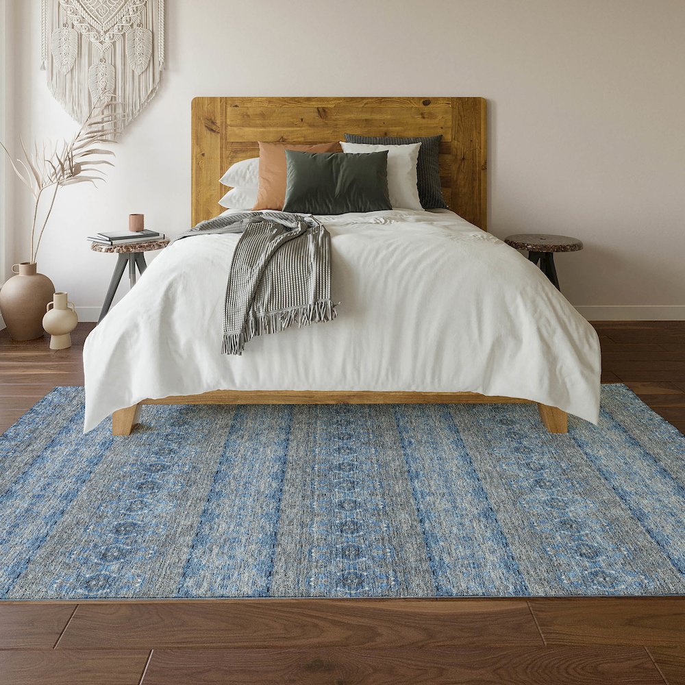 Premium Machine Washable Mayfield  Navy 2'6" x 3'10" Rug. Picture 6