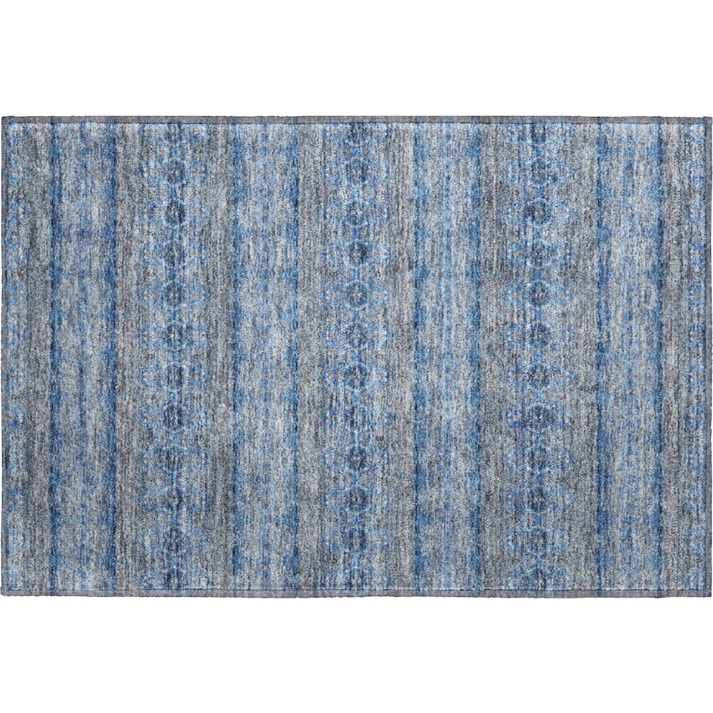 Premium Machine Washable Mayfield  Navy 1'8" x 2'6" Rug. Picture 1