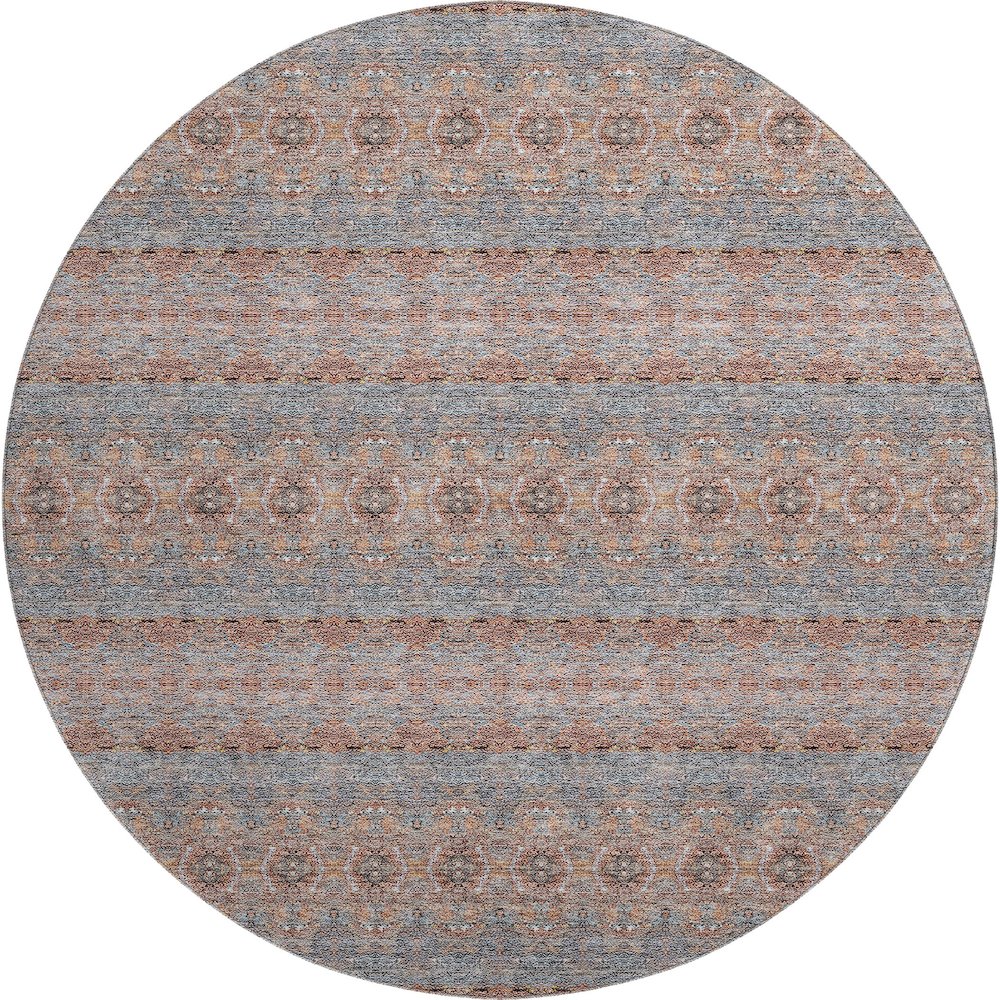 Premium Machine Washable Mayfield  Paprika 8' x 8' Round Rug. Picture 1
