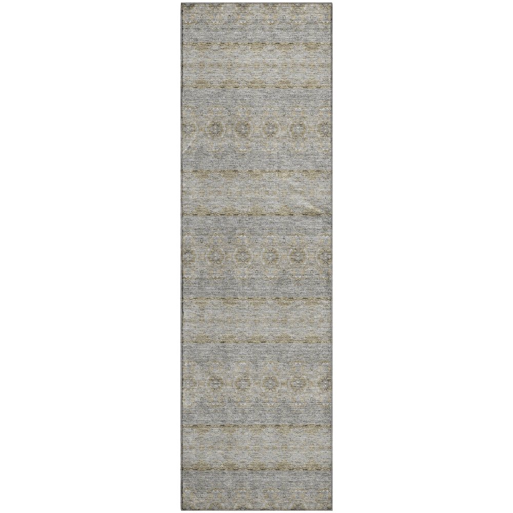 Premium Machine Washable Mayfield  Silver 2'3" x 7'6" Runner Rug. Picture 1