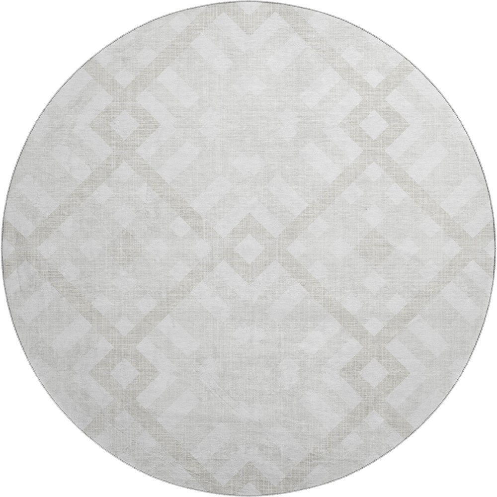 Premium Machine Washable Mayfield  Ivory 8' x 8' Round Rug. Picture 1