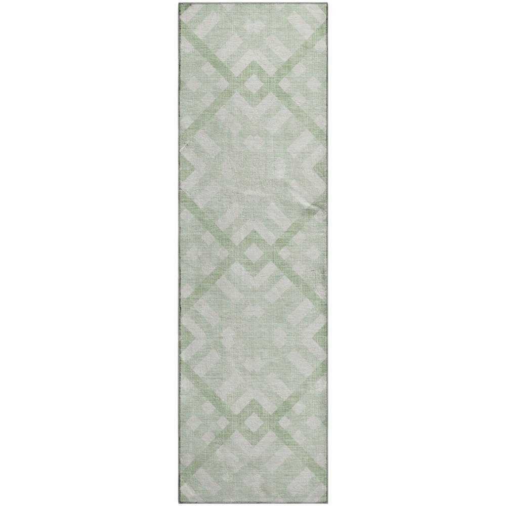 Premium Machine Washable Mayfield  Mint 2'3" x 7'6" Runner Rug. Picture 1