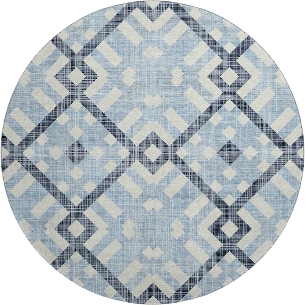 Premium Machine Washable Mayfield  Sky 8' x 8' Round Rug. Picture 1
