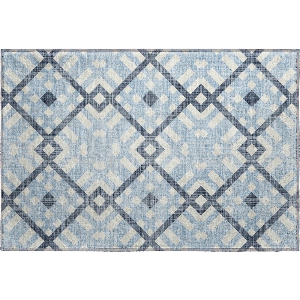 Premium Machine Washable Mayfield  Sky 1'8" x 2'6" Rug. Picture 1