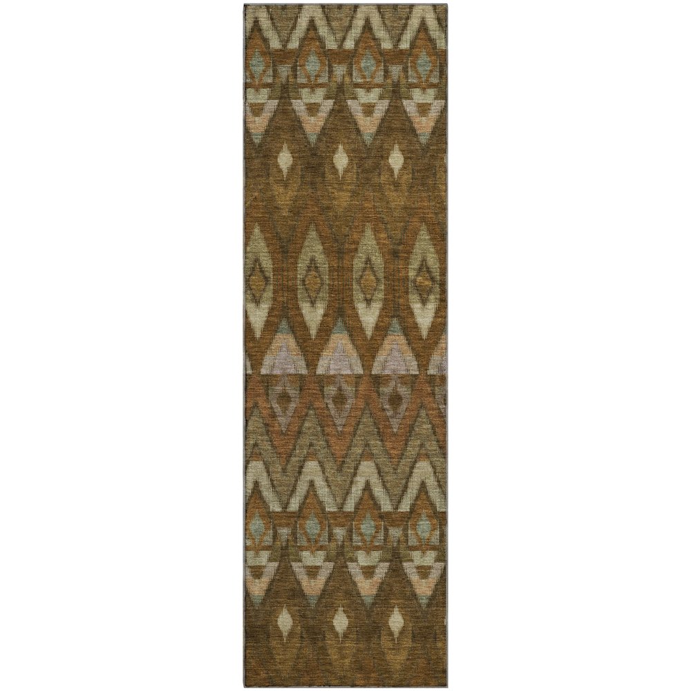 Premium Machine Washable Mayfield  Brown 2'3" x 7'6" Runner Rug. Picture 1