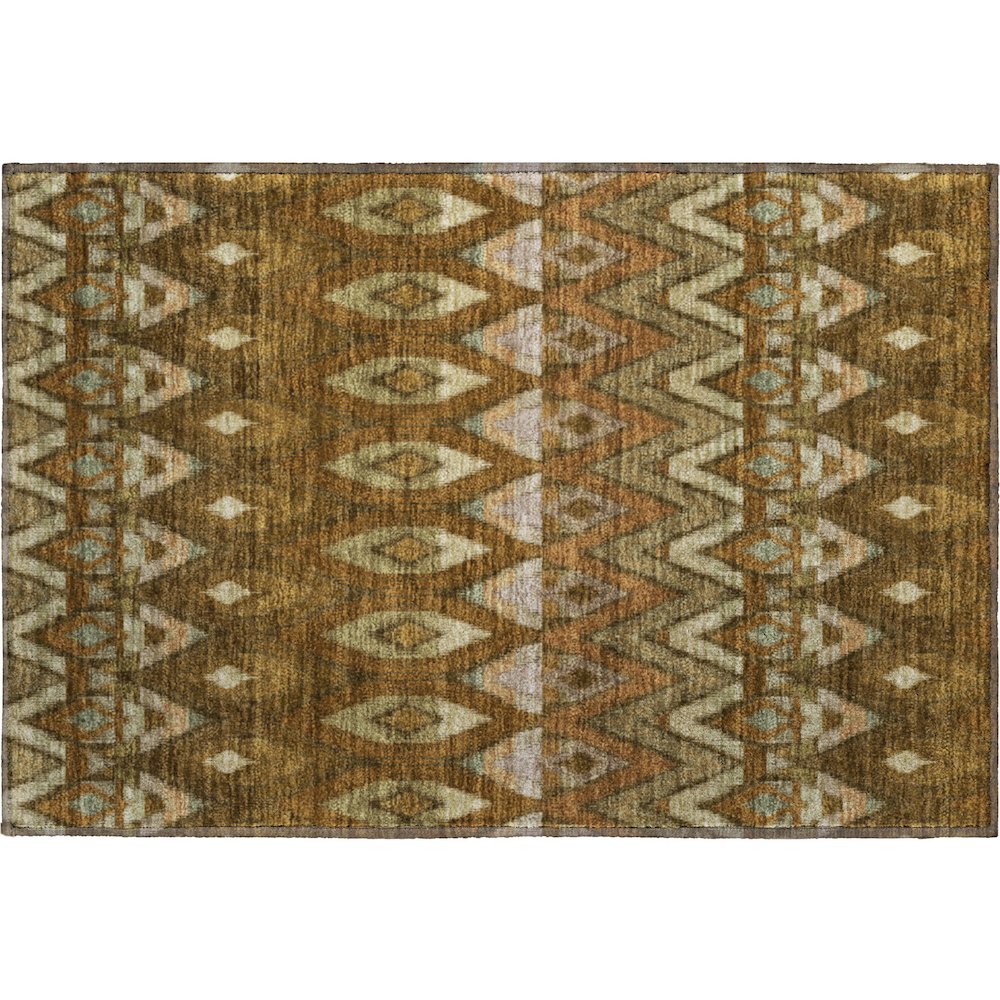 Premium Machine Washable Mayfield  Brown 1'8" x 2'6" Rug. Picture 1