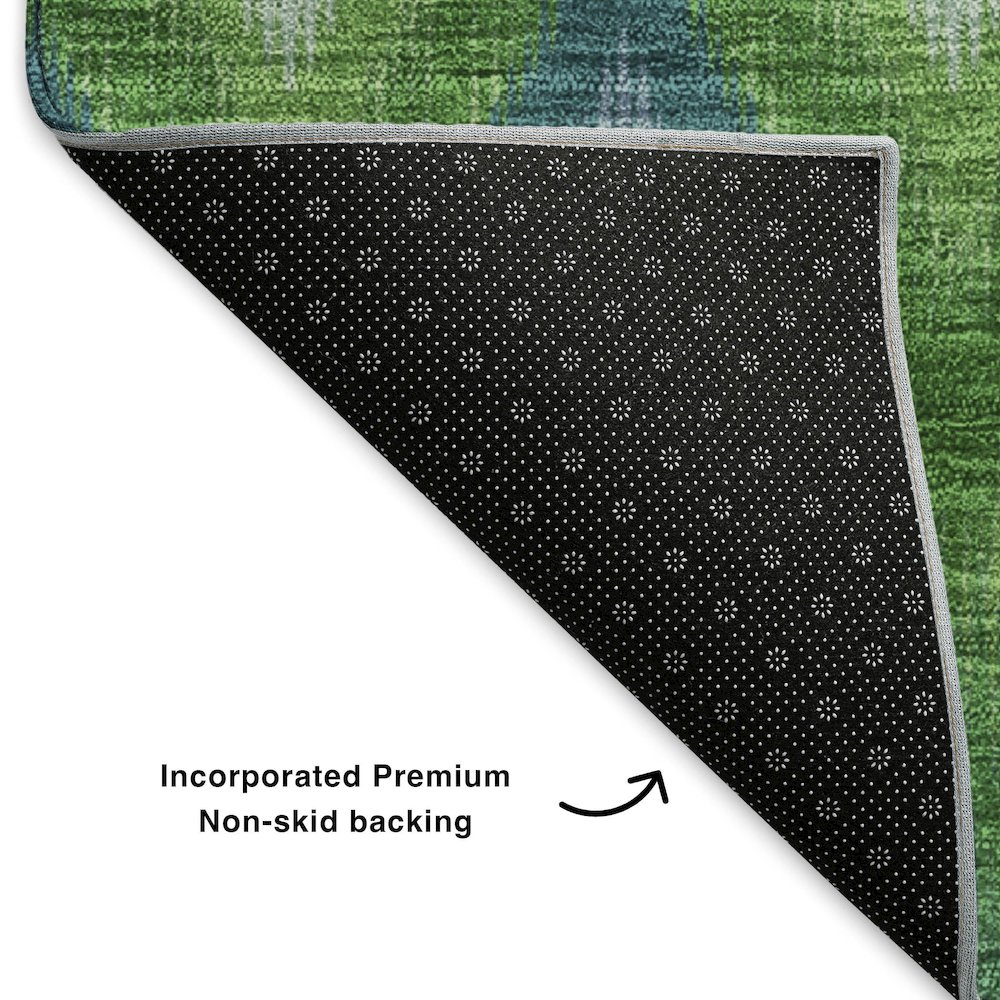 Premium Machine Washable Mayfield  Green 1'8" x 2'6" Rug. Picture 2