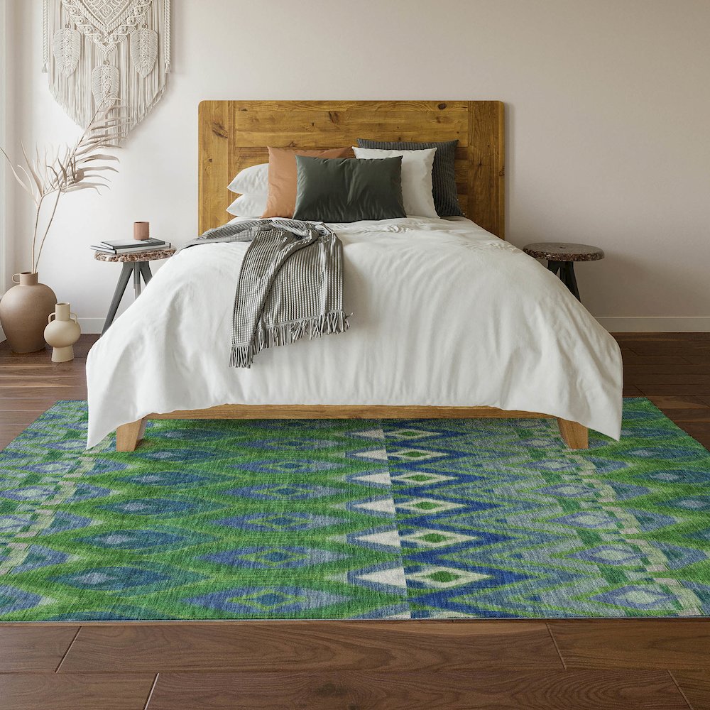Premium Machine Washable Mayfield  Green 2'6" x 3'10" Rug. Picture 6