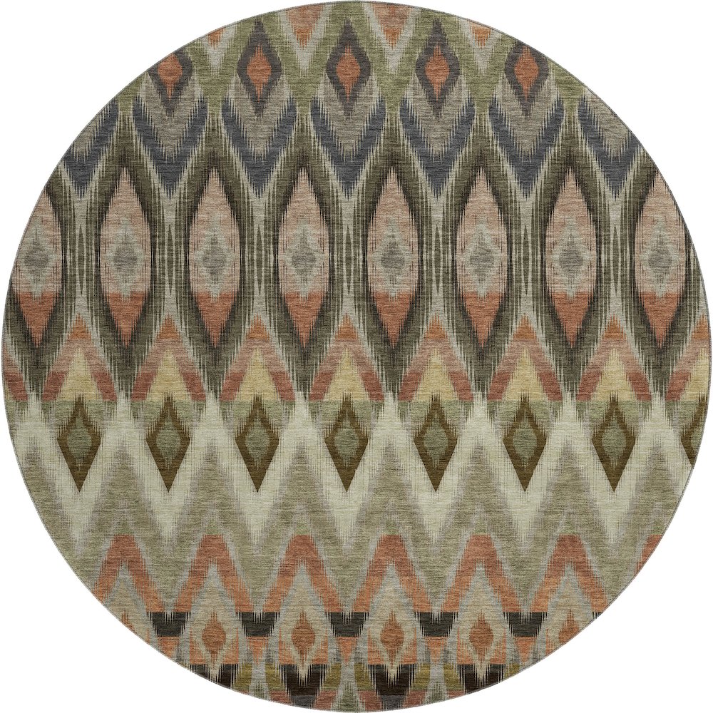 Premium Machine Washable Mayfield  Taupe 8' x 8' Round Rug. Picture 1