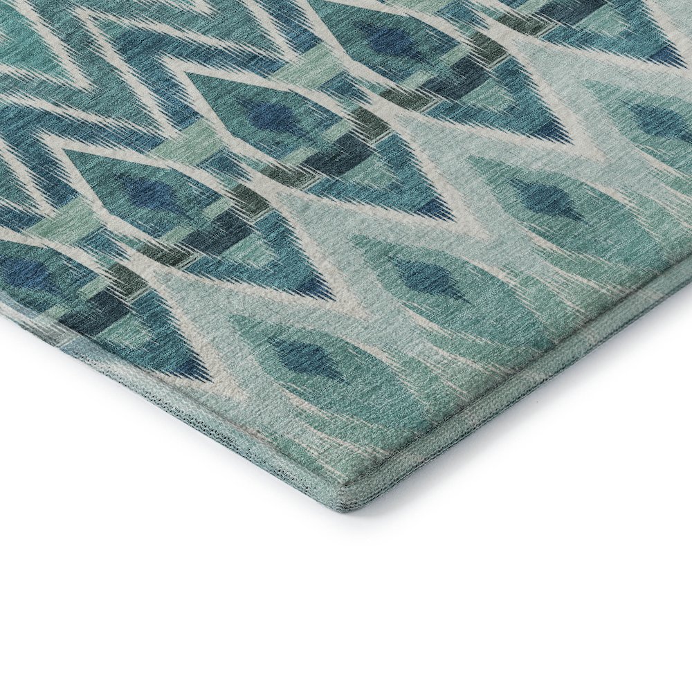 Premium Machine Washable Mayfield  Teal 1'8" x 2'6" Rug. Picture 3