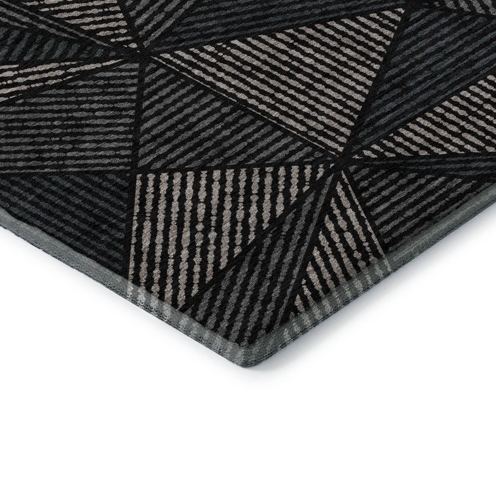 Premium Machine Washable Mayfield  Black 1'8" x 2'6" Rug. Picture 3