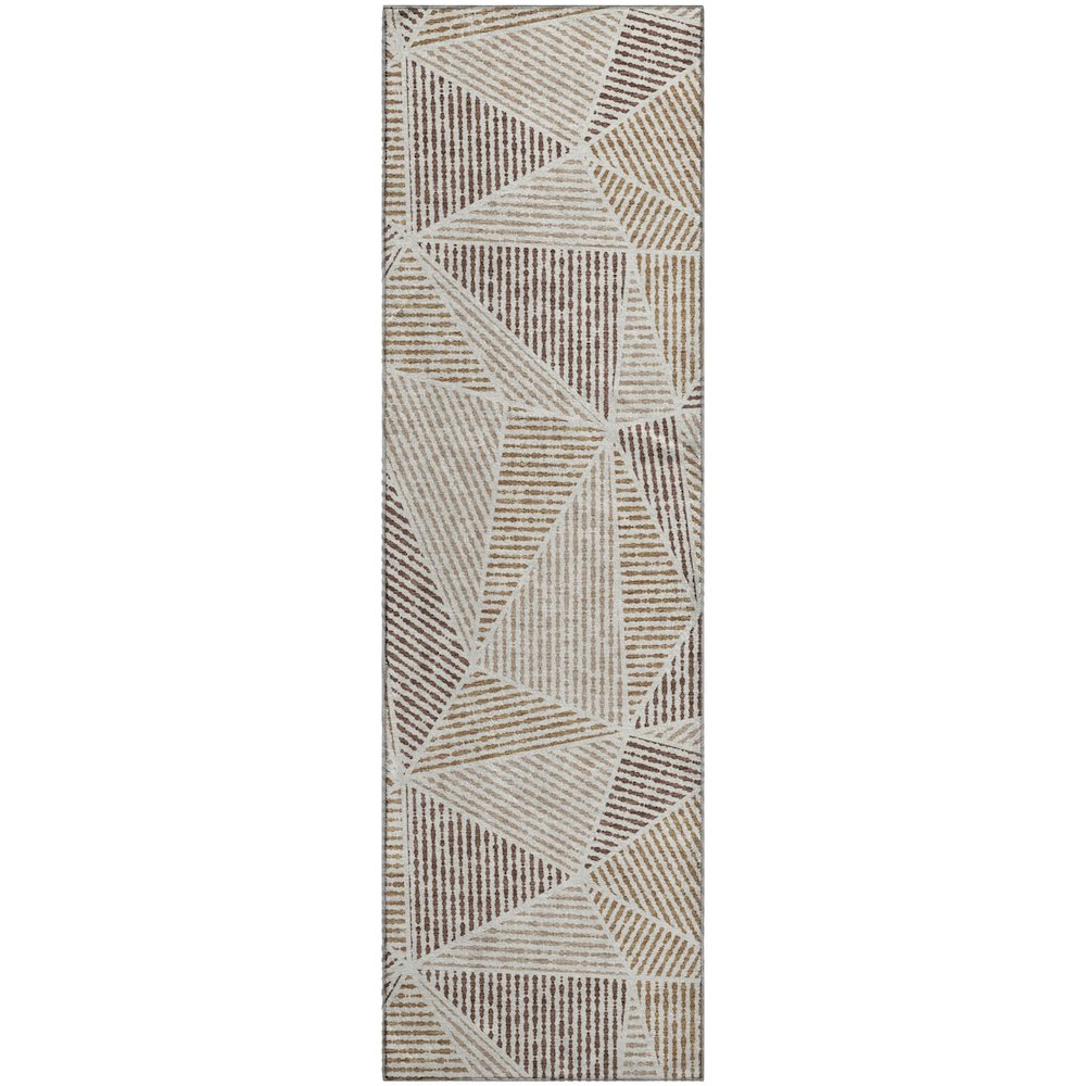 Premium Machine Washable Mayfield  Brown 2'3" x 7'6" Runner Rug. Picture 1