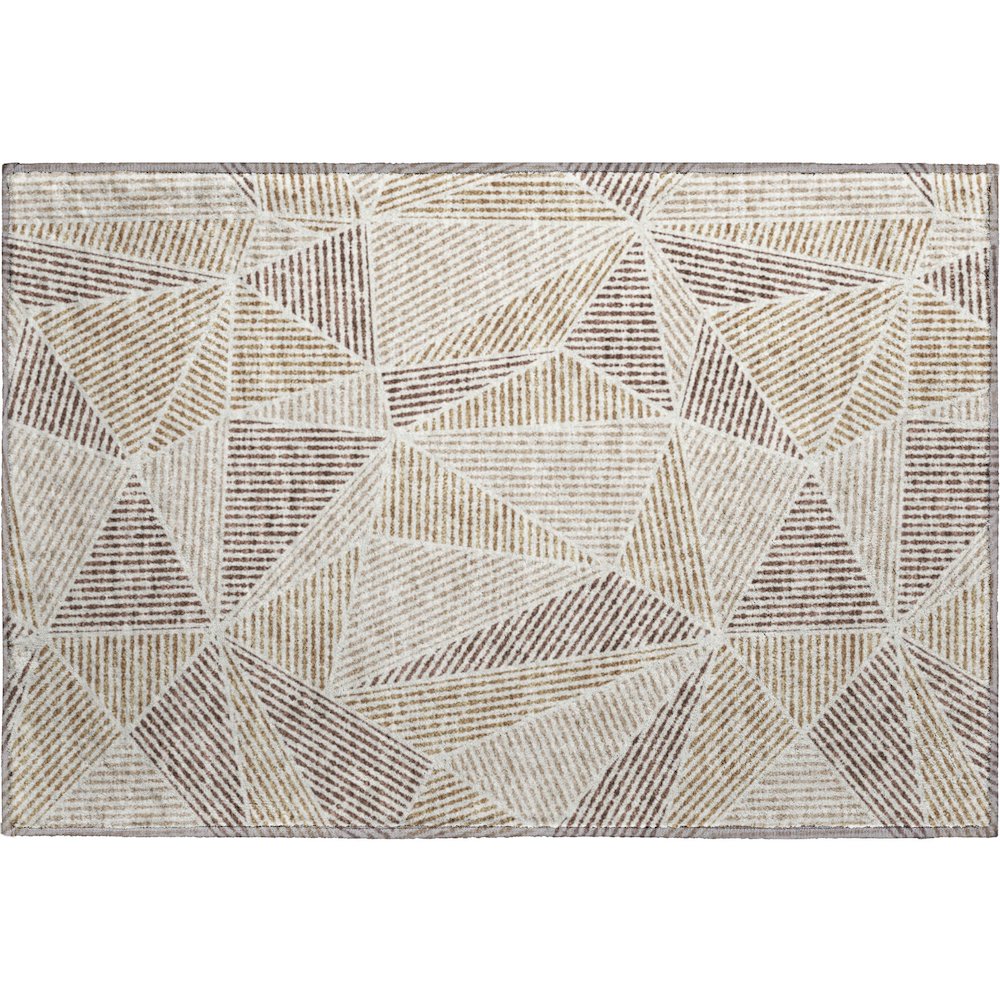 Premium Machine Washable Mayfield  Brown 1'8" x 2'6" Rug. Picture 1