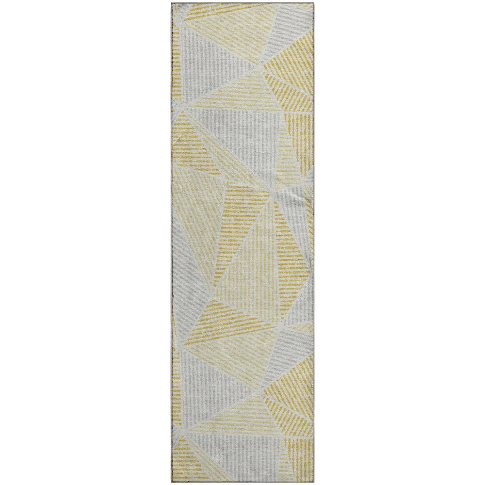 Premium Machine Washable Mayfield  Gold 2'3" x 7'6" Runner Rug. Picture 1