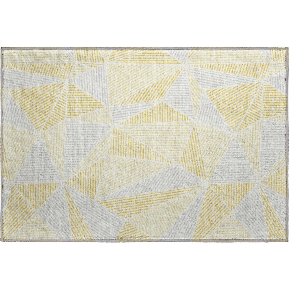 Premium Machine Washable Mayfield  Gold 1'8" x 2'6" Rug. Picture 1