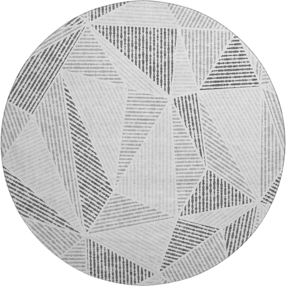 Premium Machine Washable Mayfield  Gray 8' x 8' Round Rug. Picture 1